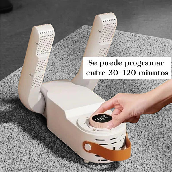 Calentador y Secador de Zapatos Eléctrico Portátil – Elimina Olores y Humedad con Temporizador