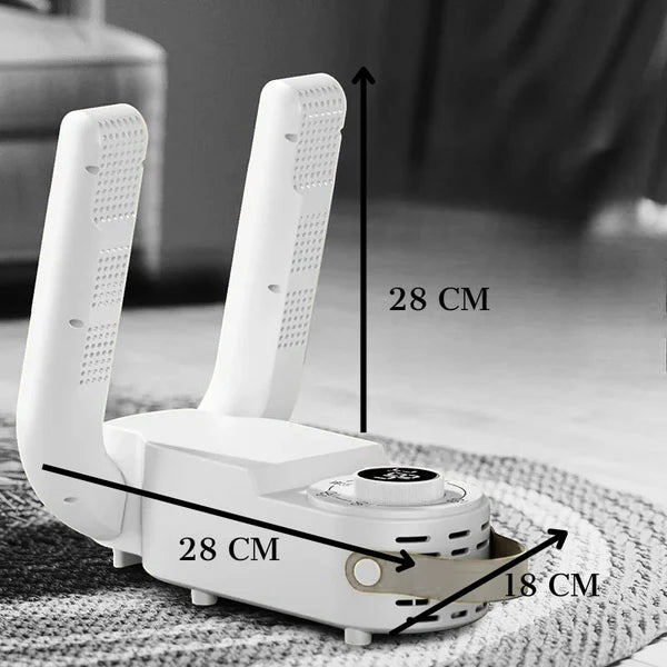 Calentador y Secador de Zapatos Eléctrico Portátil – Elimina Olores y Humedad con Temporizador