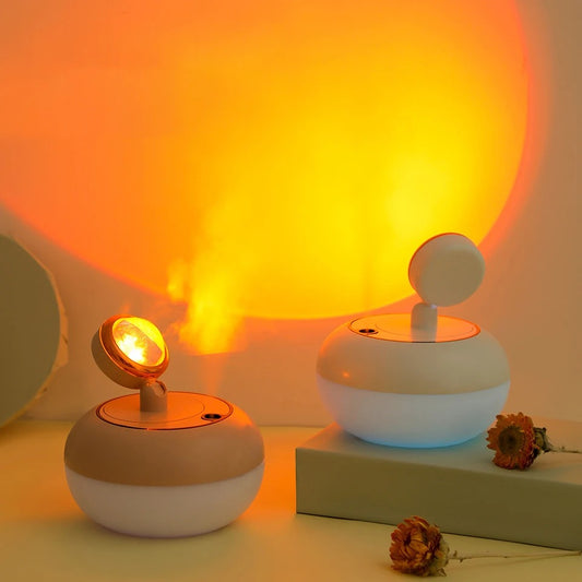 Humidificador y Lámpara Proyector de Atardecer | Crea un Ambiente Mágico | Portátil USB