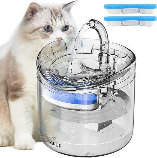Fuente automática de agua potable transparente para mascotas