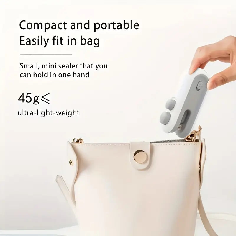 Maquina selladora de bocadillos portatil, selladora de bolsas de mano recargable por USB